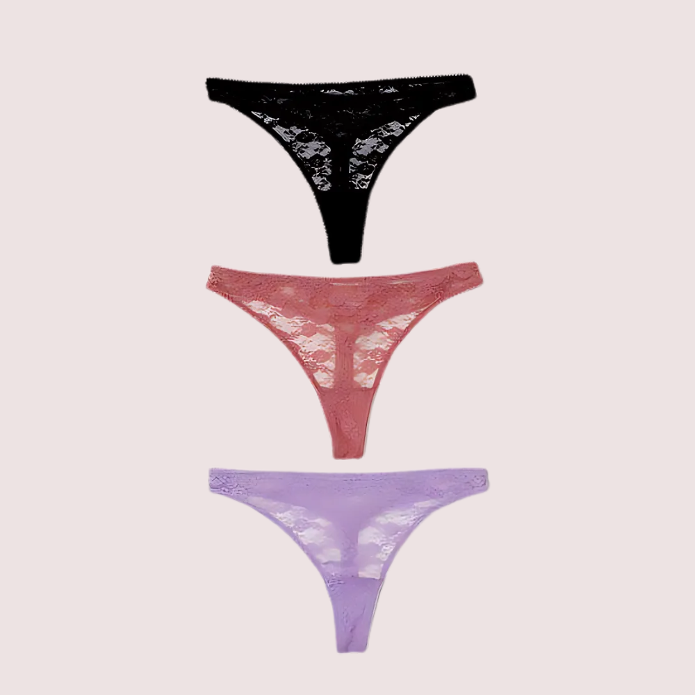 Pack Of 3 Ladies Sexy Sheer Tanga Thongs