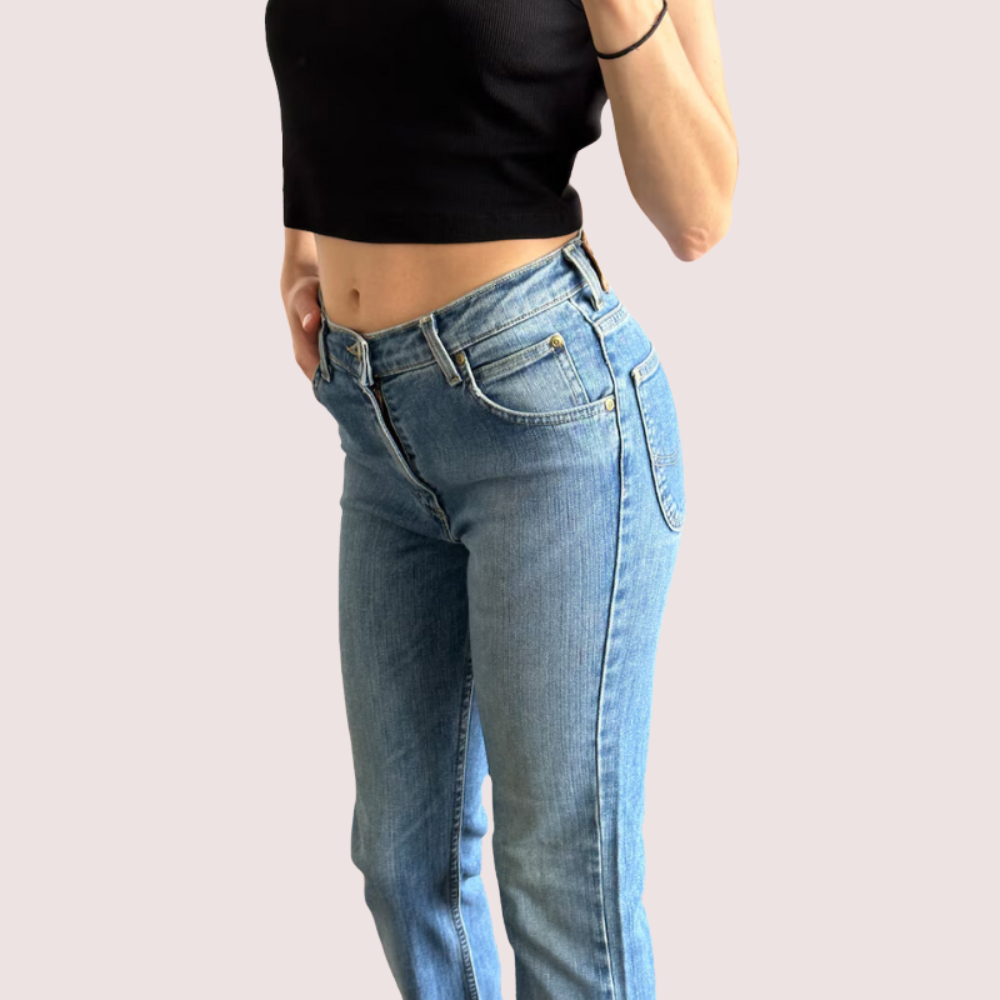 Women&#39;s Light Blue High Waist Denim Jeans