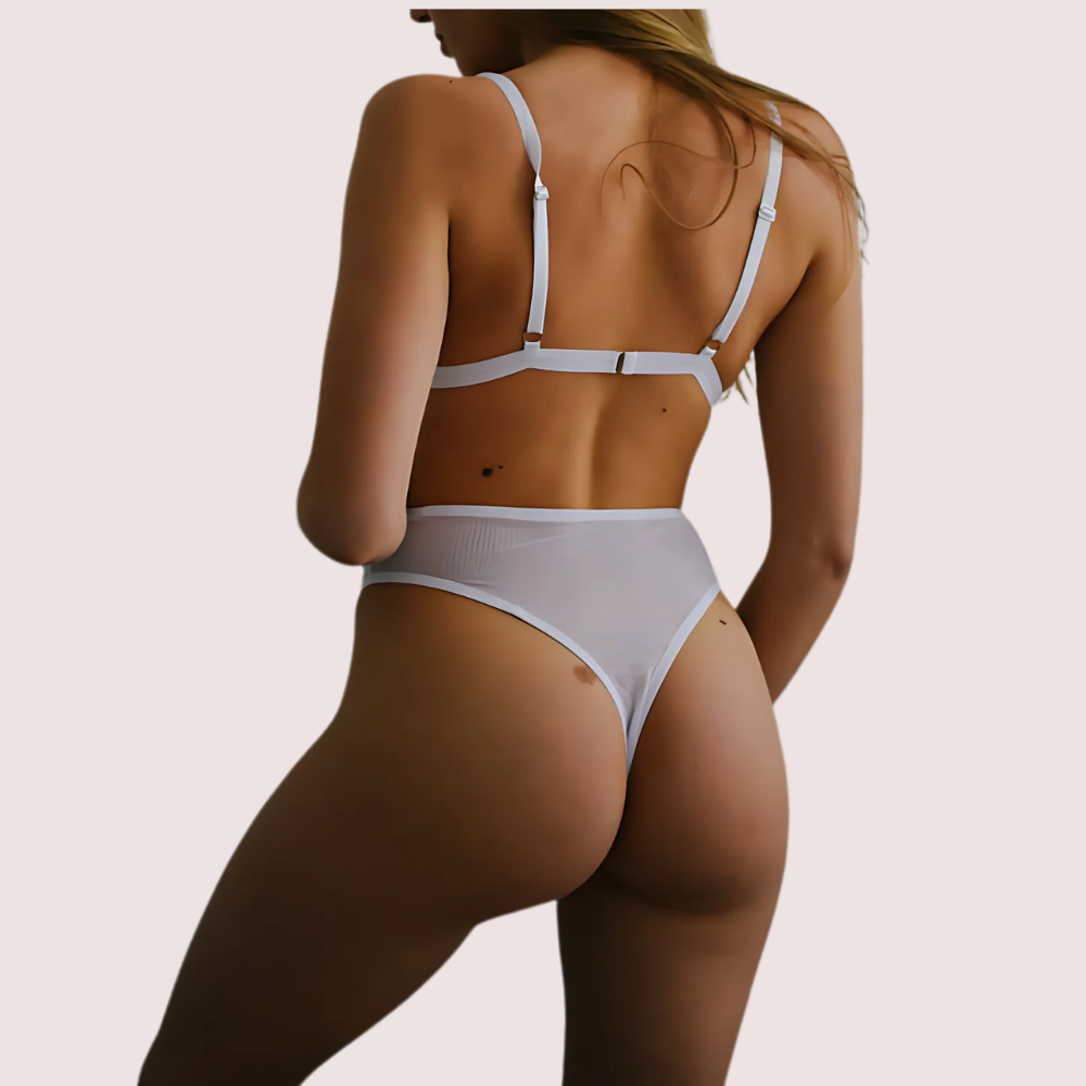 French Daina see through bridal bra set