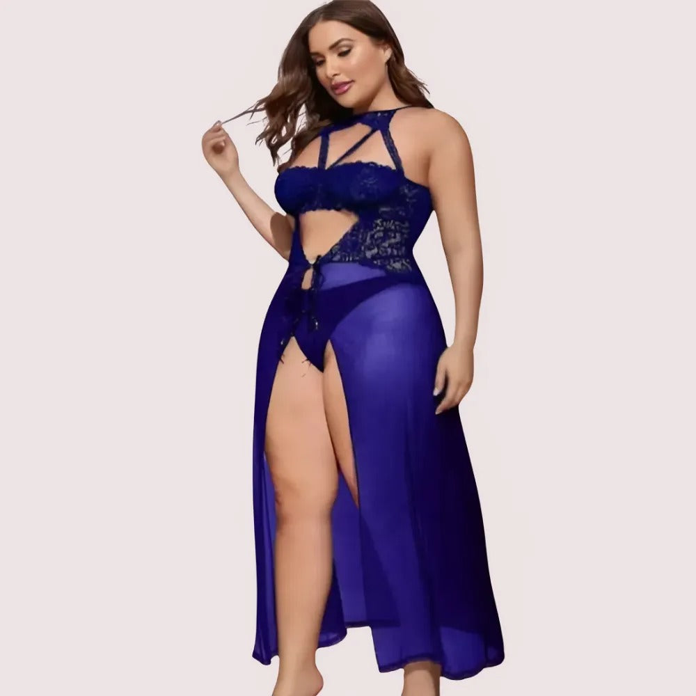 Azure Bloom Women&#39;s Blue Babydoll Set