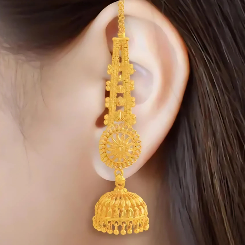 Royal Heritage Gold Jhumka Earrings