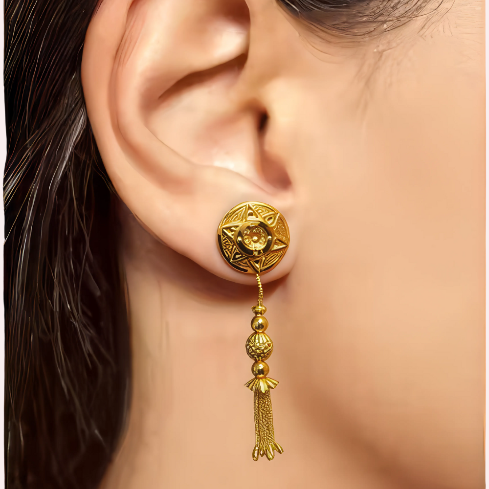 Antique Tassel Glory Gold Earrings