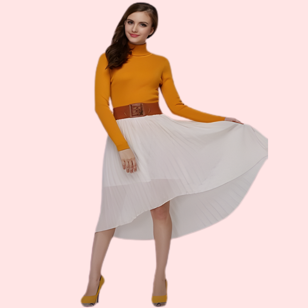 Women’s Ribbed Turmeric Turtle Neck Sweater